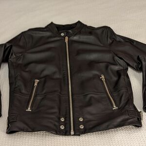Diesel Lambskin Leather Biker Jacket L NWOT